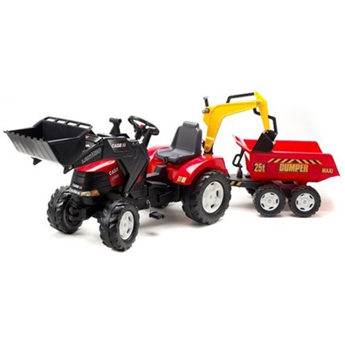 Tractor-a-pedales-Case-IH-Puma-pala-excavadora-remolque-995W-Falk-Agridiver