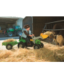 Tractor a pedales Deutz-FAhr Agroplus 420 con pala y remolque Rollykid Agridiver